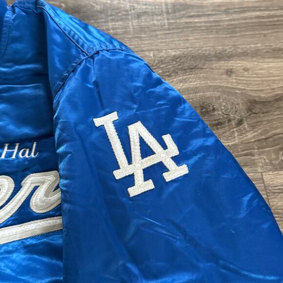 Vintage 80s 90s Starter Baseball Los Angeles Dodgers Satin Bomber Jacket Sz XL - Picture 4 of 8
